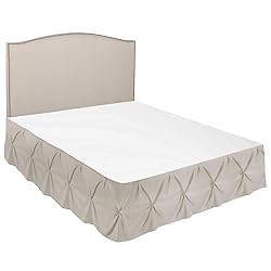 Nestl Linen Bed Skirt Queen Size, Pinch Pleat Queen