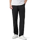 Zylioo Tall Men's Cotton Casual Pants Long Straight Leg Chino Joggers with Elastic Waist Pull-On Twill Pants Fits Over 6f