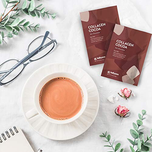 Keto Cocoa Hot Chocolate Packets to Go by Bone Broth Expert Dr. Kellyann - 100% Grass-Fed Collagen, Coconut Milk & Cocoa Powder - Perfect for Keto, Paleo & Weight Loss Diets - 0g Sugar (7 Servings)