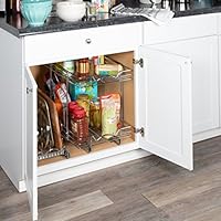 Richards Homewares Double Drawer Sliding Cabinet Organizer Shelves 2 Tier Pull Out Shelf 15 35 W X 21 D X 17 3 4 H Requires At Least 16 Opening Chrome Finish Heavy Duty Wire Frame Amazon Sg Home