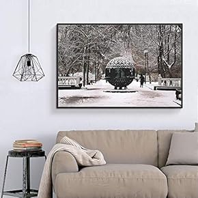 Floating Framed Canvas Wall Art for Living Room, Bedroom Winter Snow Vintage Canvas Prints for Home Decoration Ready to Hang - 16x24 inches