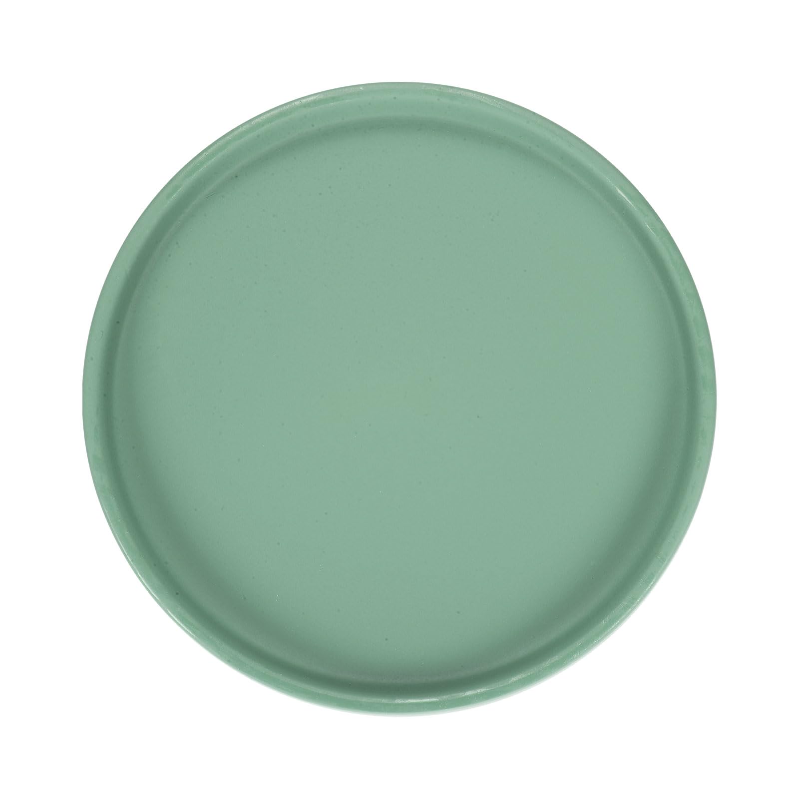 M METERXITY Ceramic Plant Saucer, 6.3 Inch 16cm Plant Water Catcher Tray, Plant Pot Saucers for Indoor/Outdoor Plants/Flower Drainage Drip Water Tray [Round Green Blue]