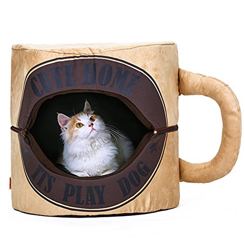 Cup-Shaped Removable Pet Bed, Sleeping Bag House Pet Blanket Mat for Pet Dog Cat (16.9"16.9" 15.7")