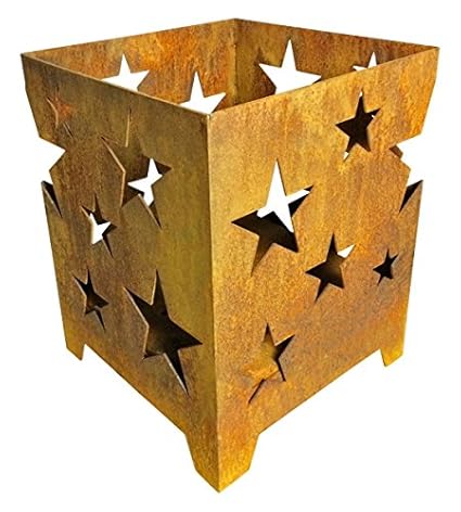 Dekotall Feuerkorb Feuertonne Feuerschale Feuerstelle Rost mit Sternen