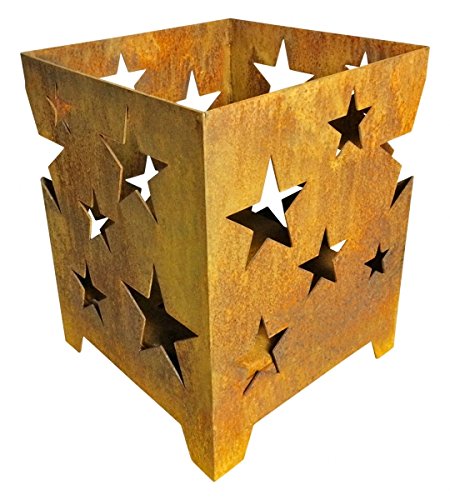 Dekotall Feuerkorb Feuertonne Feuerschale Feuerstelle Rost mit Sternen