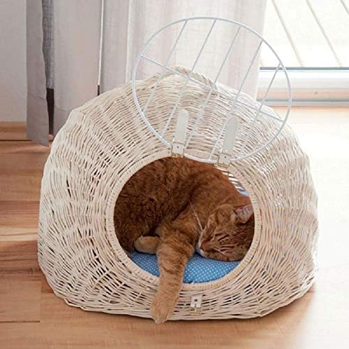 Panier En Osier Pour Chat Blanc Den Lit Avec Coussin Reversible