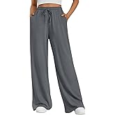 Trendy Queen Womens Lounge Pants Wide Leg Sweatpants Comfy Barrel Pajamas Pants Baggy Flowy 2025 Fashion Outfits with Pockets