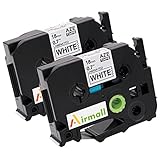 Airmall 2 Pack Compatible Brother P-touch Label Maker TZ TZe Laminated Tape TZe241 TZ241 Black on White 18mm (3/4 Inch) x 26.2 ft. (8m)