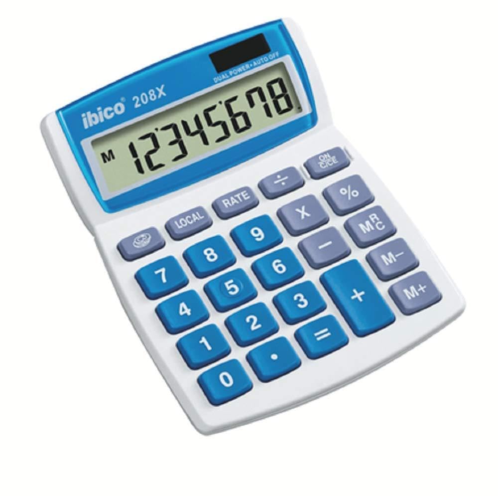 Rexel – Ibico 208X Desktop Calculator Blister Pack Light Grey