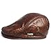 LETHMIK Flat Cap Cabby Hat Genuine Leather Vintage Newsboy Cap Ivy Driving Cap XXL-Brown and black