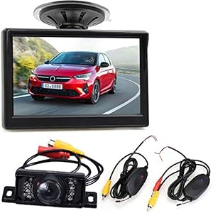 Draadloze Voertuig Backup Camera System,5 Inch Display Kleur Monitor +7 LEDs Waterdichte Nacht Vison Omkeren…