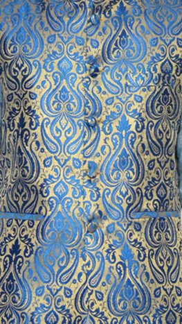 inyour men's silk royel blue gold waiscoat,third blue kurta,third blue pajama set_inyour-tr3031wcp