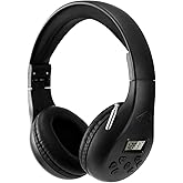 ZOOFEED Portable Personal FM Radio Headphones with Best Reception, Wireless Headset FM Radio Ear Muffs for Walking, Jogging Powered by 2 AA Batteries(Not Included) -Black