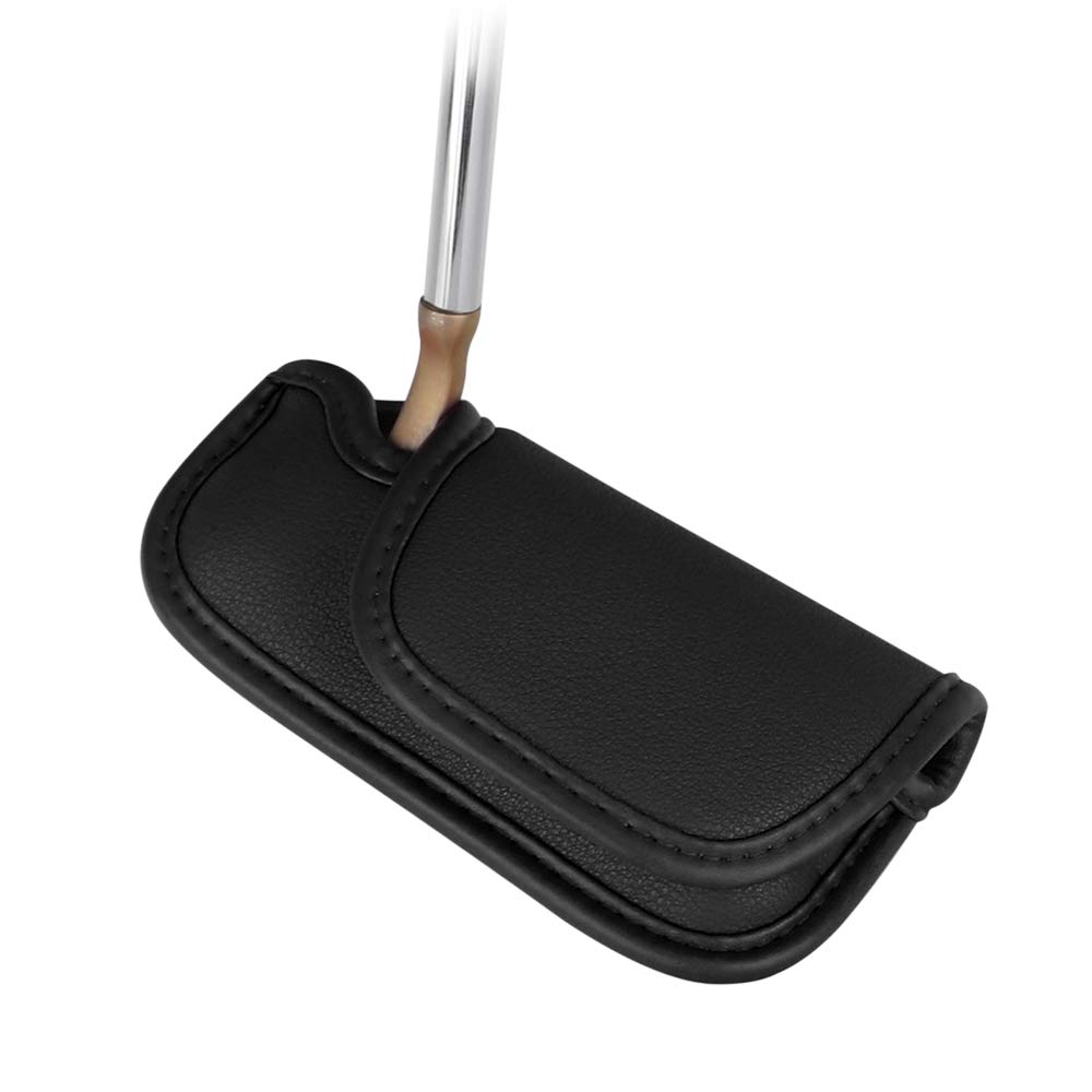 Golf Blade Putter Head Cover Ping-type Golf Club Protector Magic-tape Closure Lightweight (Black)