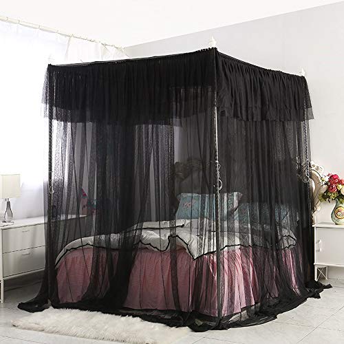 Mengersi 4 Corners Post Bed Curtain Canopy Bed Frame Canopies Indoor Outdoor California King Black Pricepulse