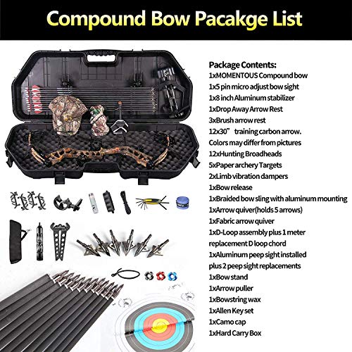 XGEEK Compound Bow Hard Bow Case Package,CNC Milling Bow Riser,USA Gordon Composites Limb,BCY String,19"-30" Draw Length,19-70Lbs Draw Weight,IBO 320fps (Forest CAMO)