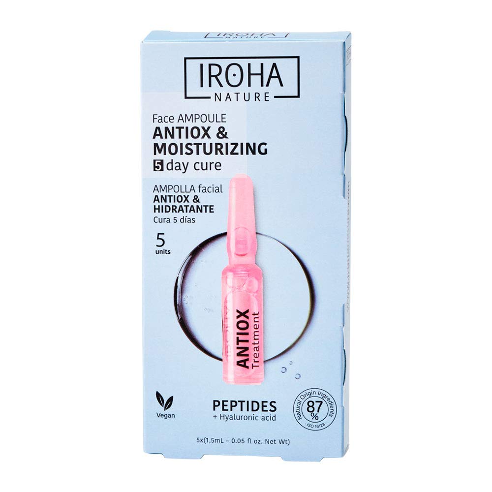 IROHA NATURE Facial Ampoules Antioxidants with Peptides, Daily treatment, 5 units (5 x 1.5 ml)