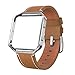 SWEES Leather Bands Compatible with Fitbit Blaze Smart Watch, Genuine Leather Replacement Band with Metal Frame Small & Large for Women Men, Champagne Gold, Rose Gold, Black, Brown, White, Grey, Beige