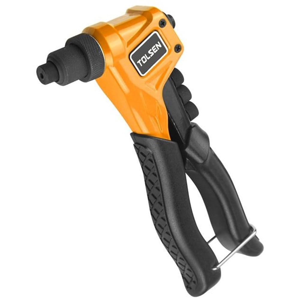 Tolsen Hand Riveter - Heavy Duty Hand Rivet Gun - 4 Nozzle Sizes Pop Rivet Tool