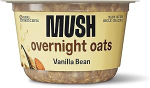 MUSH Overnight Oats - Vanilla Bean - Good Source of Fiber, Non-GMO, Dairy Free, Gluten Free, 5oz