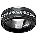 Black Titanium Men's Eternity Wedding Band Ring with Clear Round Cubic Zirconia 9mm