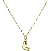 TASBERN Bubble Initial Necklace for Women Tiny Letter Necklace 18K Gold Plated A-Z Alphabet Letter Necklace Minimalist Dainty Jewelry Birthday Gift for Her