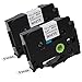 Fimax 2 Packs Compatible for Brother P-Touch TZe-S231 TZS231 TZeS231 1/2'' Extra Strength Laminated Label Tapes Black on White 0.47 Inche 26.2ft (12mm/8m)[Upgrade TZe-231]