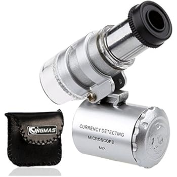 KINGMAS Mini 60x Microscope Magnifying with LED UV Light Pocket Jewelry Magnifier Jeweler Loupe