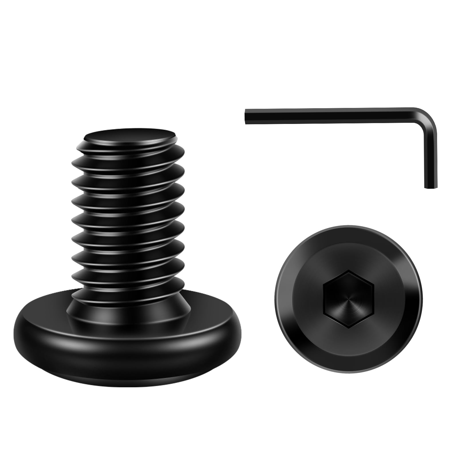 Photo 1 of Etauwe M6 x 12mm Flat Head Socket Cap Screws Bolts 20Pcs, Carbon Steel M6 Furniture Bolts, Full Thread, Hex Drive, Black Finish(with Hex Spanner)