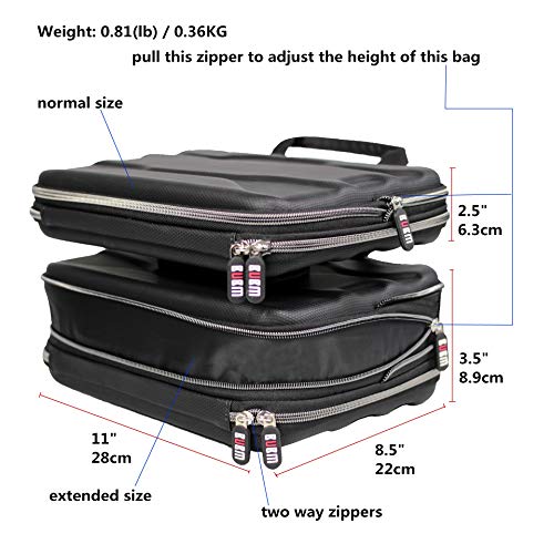 Electronics Organizer Travel Cable Cord Bag Accessories Gadget Gear Storage EVA Cases (Black-Extended) - Thumbnail 3