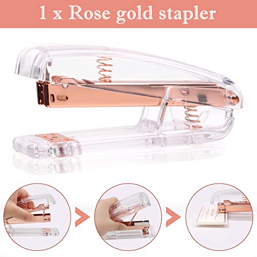 Rose Gold Desk Accessories ,Rose Gold Stapler and Tape Dispenser