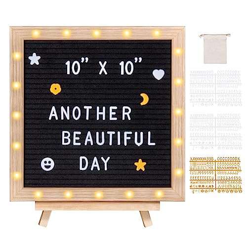 VEVOR Black Felt Letter Board, 10"x10" Felt Message Board, Changeable
