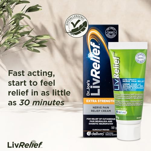 Livrelief Pain Relief Cream for Nerve Pain – Fast-Acting, Long-Lasting Relief with Natural Ingredients – Capsaicin Cream for Shingles, Sciatica Pain Relief & More – No Menthol, Paraben-Free, 50g (Pack of 2)