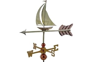 Good Directions 8803PG Sailboat Garden Weathervane with Garden Pole, Pure Copper