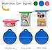 KEKS Pet Can Covers Blue - 2 Pack - BPA Free, Food Grade Silicone Covers - Multisize Pet Food Storage Covers - One Size Fits All Standard Dog Food Cans and Cat Food Cans - Can Topper - Can Tops