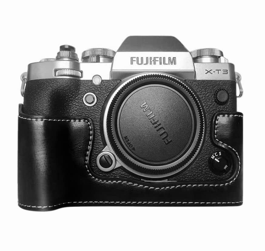 kinokoo Fuji X-T3 Camera Case, Half Case for Fujifilm X-T3 Bottom Cover Protective Case (Black)