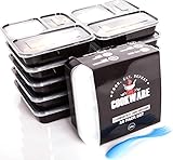 3 Compartment Meal Prep Containers With Clear Lids [10Set] Reusable Lunch Bento Boxes 36 Oz- Food Portion Control- BPA Free, Microwave, Dishwasher & Freezer Safe Stackable-EBook
