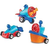 Learning Resources 1-2-3 Build it! Car, Boat, Plane, 15 Pieces
