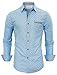 TAM WARE Mens Stylish Abstract Print Button Down Shirt TWNEL628-355S-SKYBLUE-US S