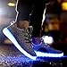 PENGCHENG Men's Women's 7 Colors LED Shoes Fashion Sneakers Sports Shoes Size 8 US White