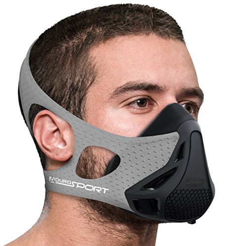 Aduro Sport Workout Training Mask - for Running Biking Training and Fitness, Achieve High Altitude Elevation Effects with 4 Level Air Flow Regulator [Peak Resistance] - GRAY