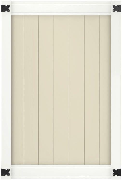 Outdoor Essentials Pro Series Lakewood Tan And White Vinyl Privacy Fence Gate Amazon Com