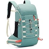 Bseash 40L Waterproof Hiking Camping Backpack with Rain Cover, Outdoor Sport Travel Daypack Rucksack for Skiing Cycling (Mint Green)