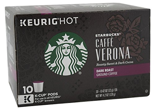 Starbucks, Single Serve K-Cup Coffee, 4.2oz Box (Pack of 3) (Choose Flavors) (Caffe Verona Dark)