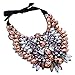Holylove Pink Ribbon Statment Necklace inlay Glass Beads & Rhinestones with Gift Box