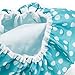 Eslite Waterproof Double Layers Shower Caps for Women(Green, White Dot)