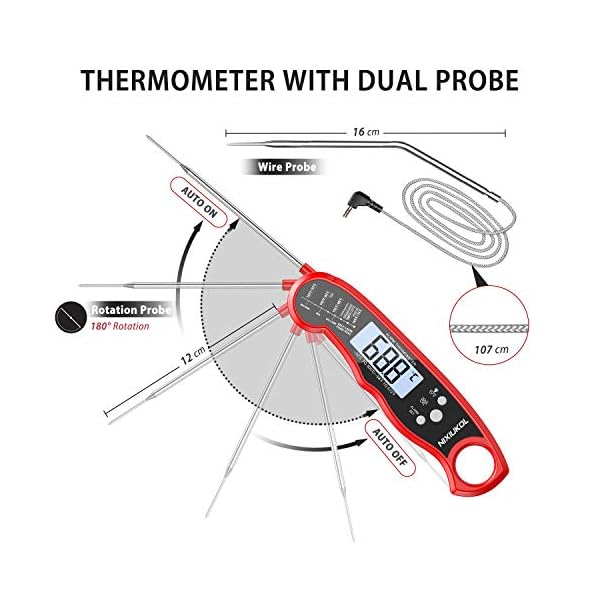 NIXIUKOL-Meat-Thermometer-Digital-Cooking-Thermometer-with-Instant-Read-2-Probe-Large-LCD-Screen-Temperature-Alarm-Magnet-Food-Thermometer-Perfect-for-Kitchen-Milk-BBQ-Grill-Oven-red NIXIUKOL Meat Thermometer Digital Cooking Thermometer with Instant Read, 2 Probe, Large LCD Screen, Temperature Alarm…