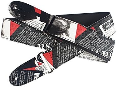 Fashion UsFlag Vintage Woven Adjustable Quality Leather Guitar Strap for Acoustic and Electric Guitar with Strap Button and Strap Locks(BlackMonroe)