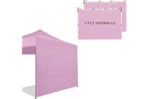 Joramoy Canopy Tent Sidewalls for 10×10 Pop Up Canopy, 3 Pack Instant Canopy Sunwall, Waterproof and UV Protection Canopy Shade Wall, Straight Leg Canopy Sidewalls 3 PCS Only(LightPink)