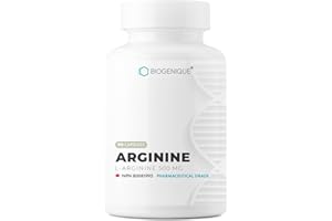 Biogenique L-Arginine 500 mg - 90 Capsules | Nitric Oxide, Circulation & Performance Support | High Potency Arginine suppleme